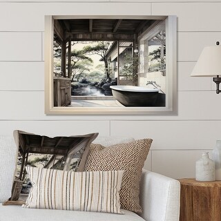 Designart "Bathroom Contemporary Zen III" Bath & Laundry Metal Wall Art ...